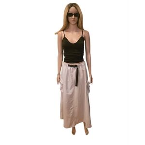 Net Ladies Light KHAKI maxi cargo  parachute skirt" EUC 14.5 Waist